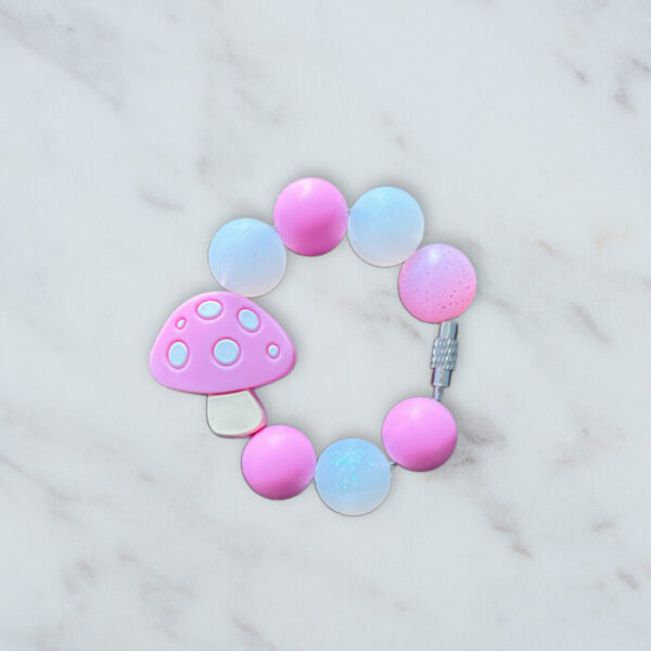 Pink Mushroom Handle Charm