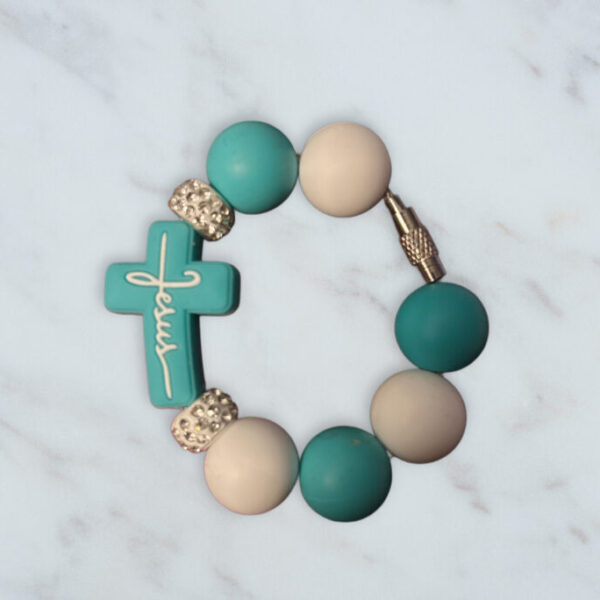 Light Blue Cross Handle Charm