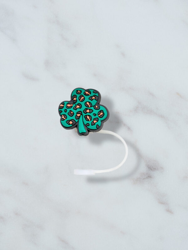 Leopard Four Leaf Clover Straw Topper