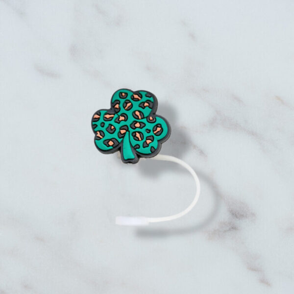 Leopard Four Leaf Clover Straw Topper