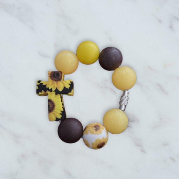 Sunflower Cross Handle Charm