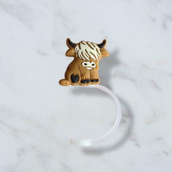 Highland Cow Straw Topper