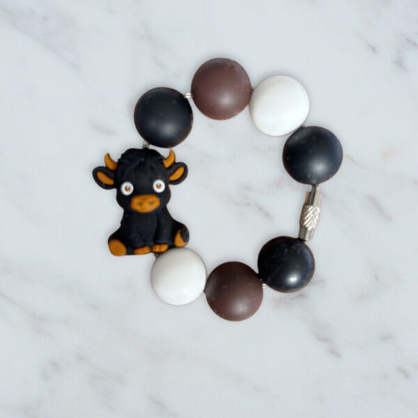 3D Black Cow Handle Charm