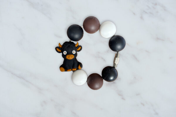 3D Black Cow Handle Charm