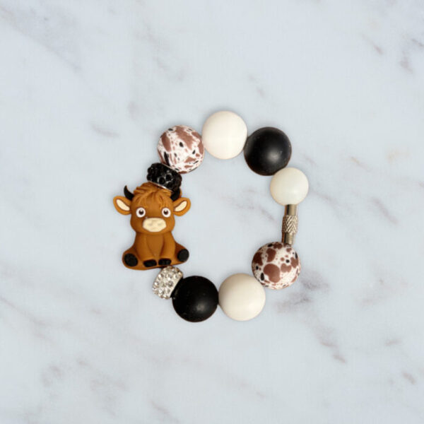 3D Brown Cow Handle Charm