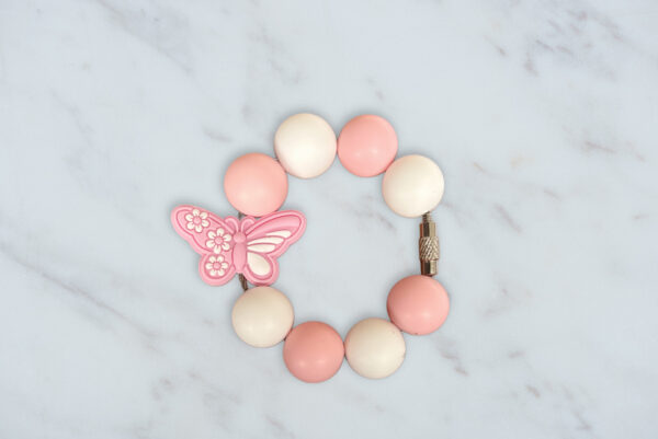 Pink Butterfly Handle Charm