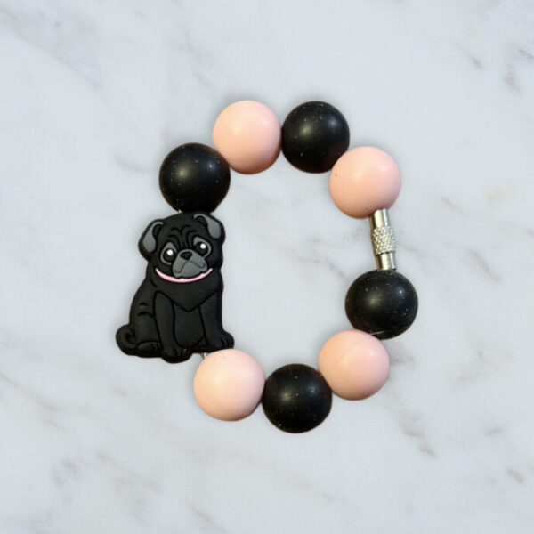 Black Pug Handle Charm