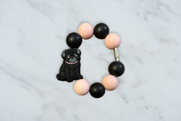 Black Pug Handle Charm