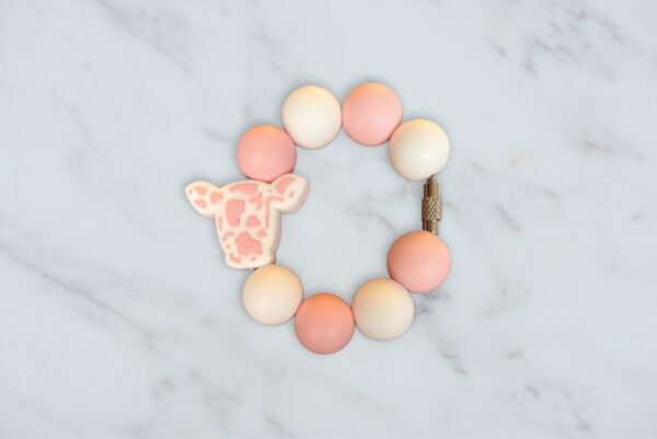 Pink & White Cow Handle Charm