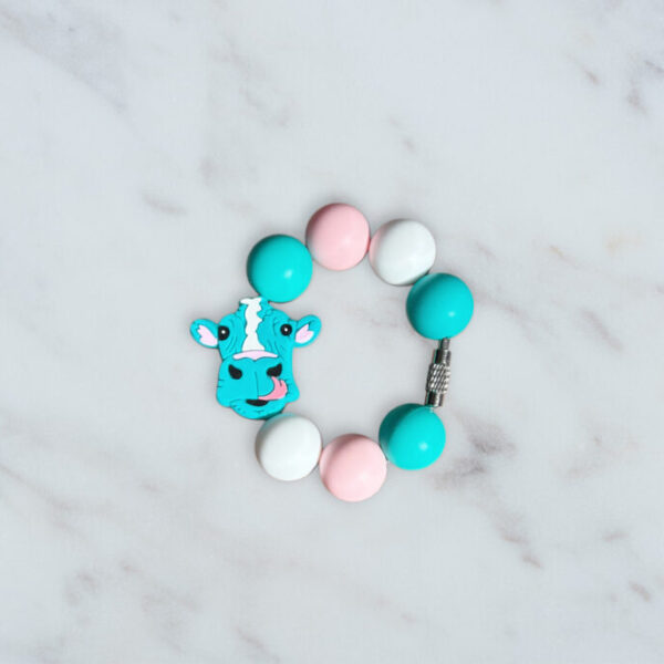 Cute Turquoise Cow Handle Charm