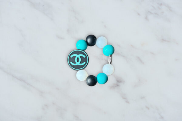 CC Turquoise & Black Inspired Handle Charm
