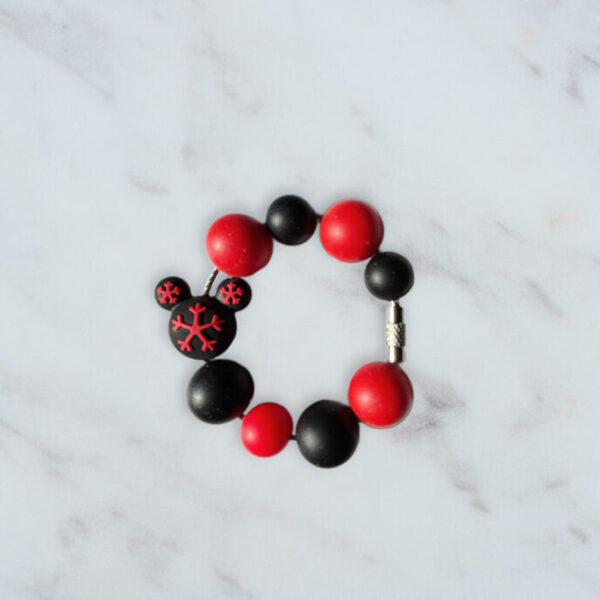Black & Red Mickey Handle Charm
