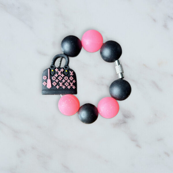 Black & Pink Purse Handle Charm