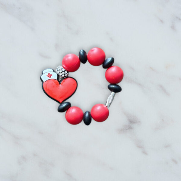 Heart & Nurse Hat Handle Charm