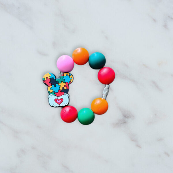 Autism Mickey Heart Handle Charm