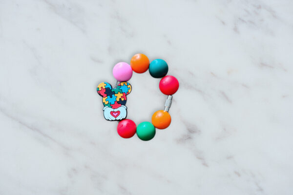 Autism Mickey Heart Handle Charm