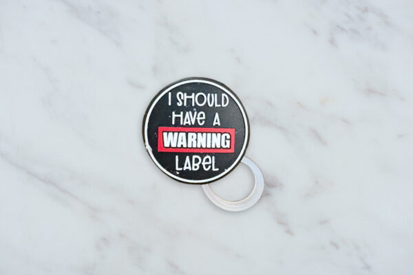 Warning Label Straw Topper