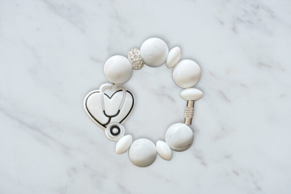 White Stethoscope Handle Charm