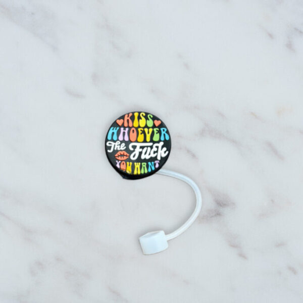 Kiss Whoever Straw Topper