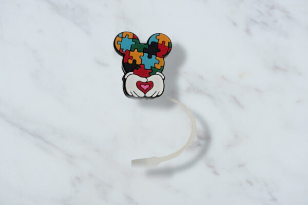 Autism Mickey Heart Straw Topper