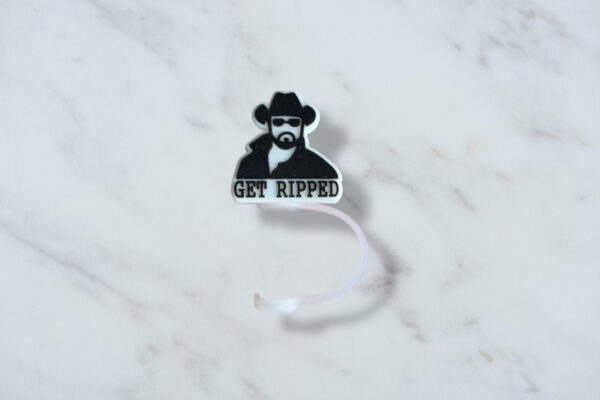 Cowboy Get Ripped Straw Topper