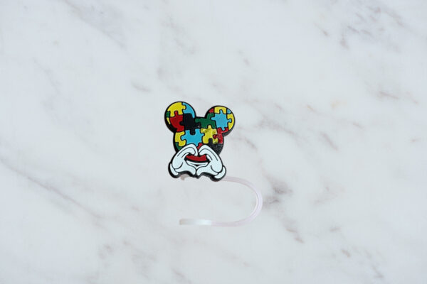 Autism Puzzle Micke Hand Straw Topper