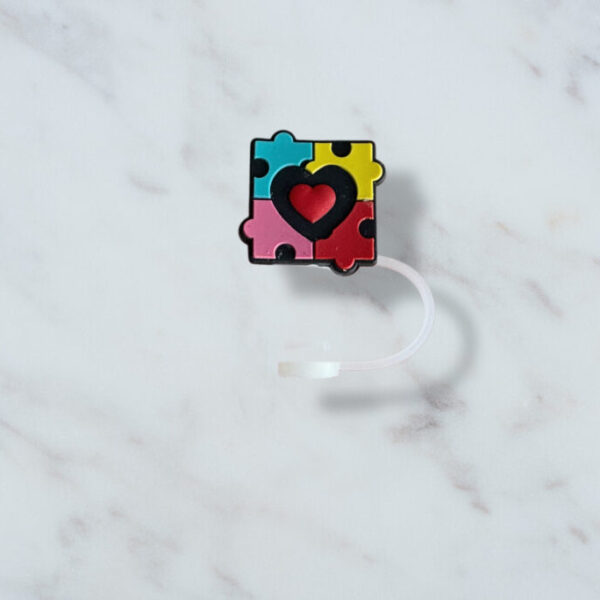 Autism Puzzle Straw Topper