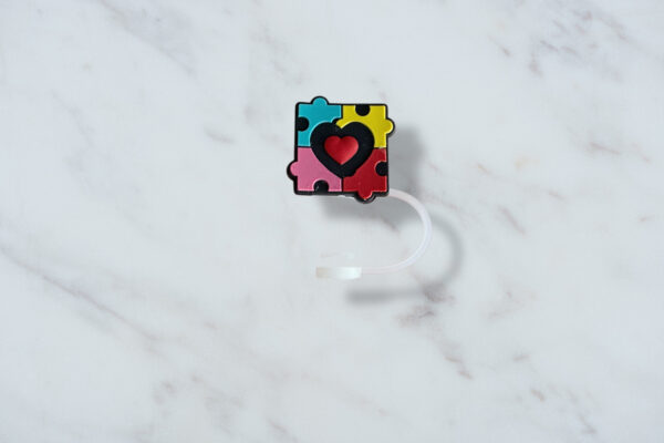 Autism Puzzle Straw Topper
