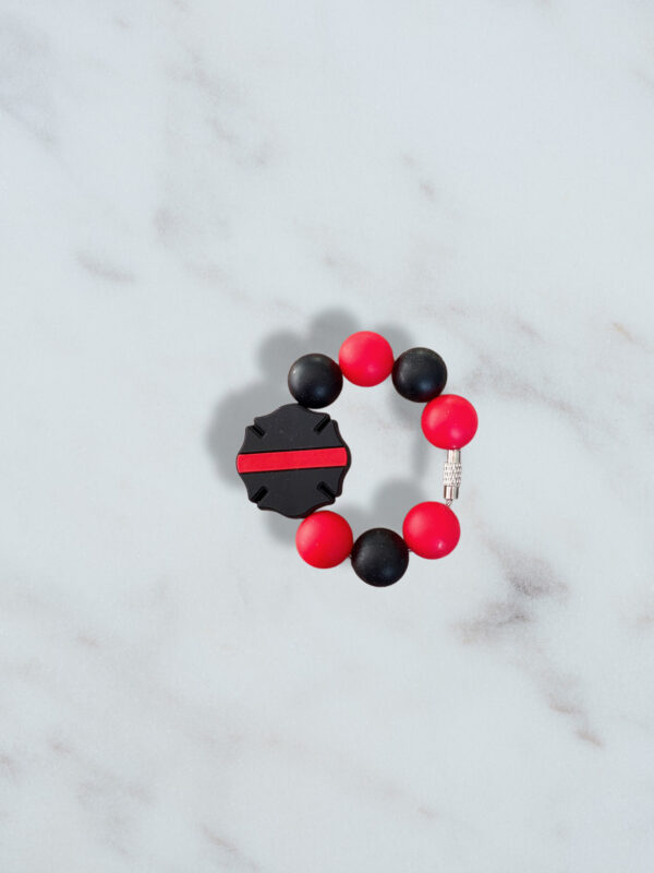 Thin Red Line Badge Handle Charm