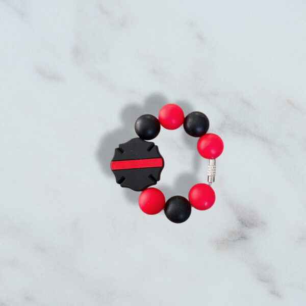 Thin Red Line Badge Handle Charm